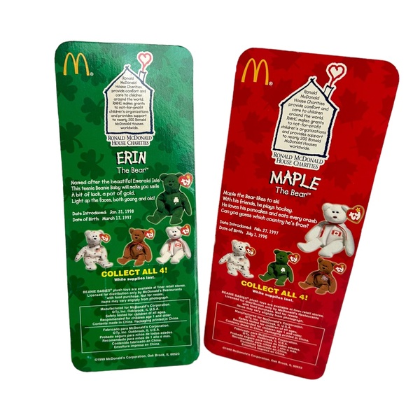 1999 TY BEANIE BABIES Set Of 7 Mixed Bears McDonald House And McDonald’s In Pkg - Picture 4 of 16